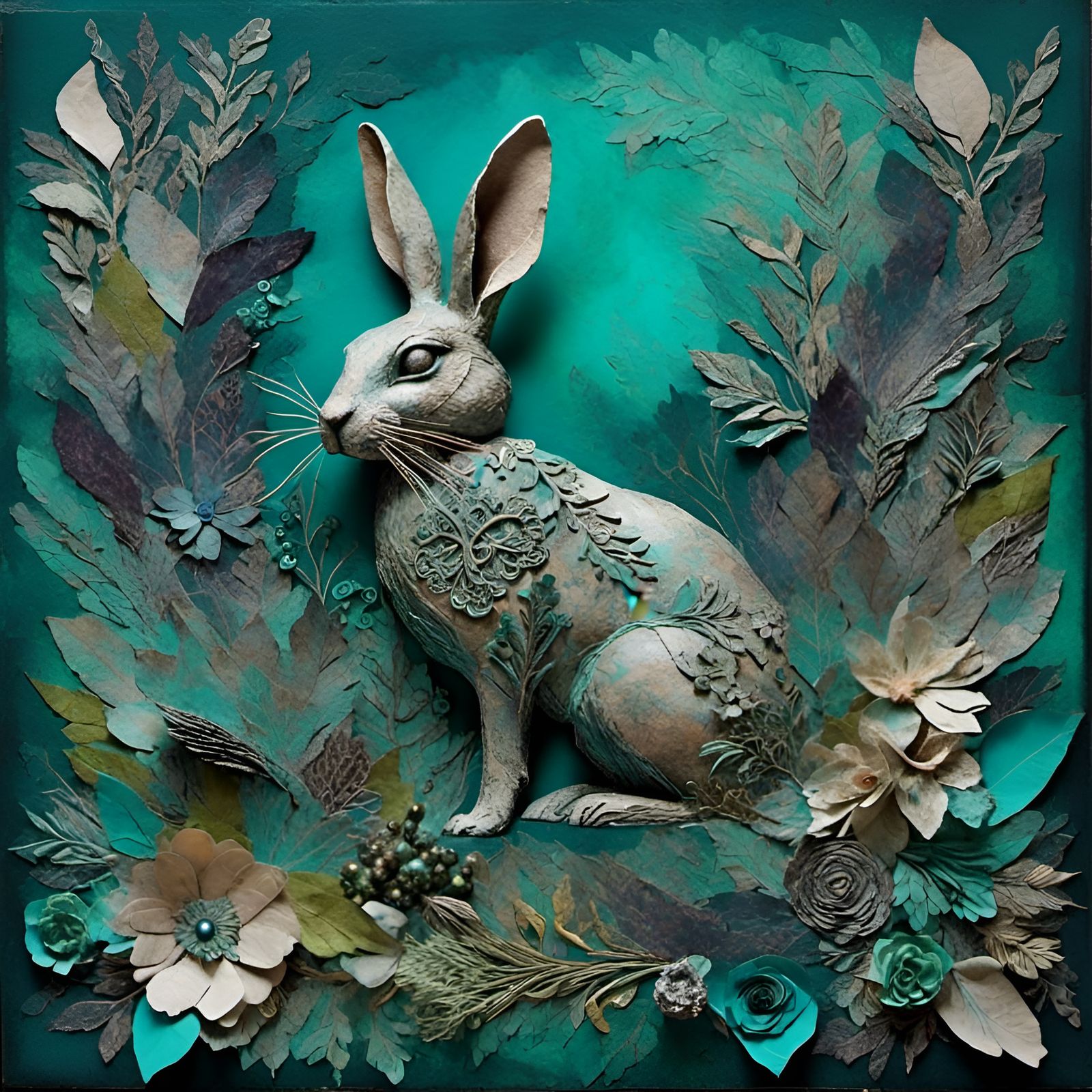 Watership Down's Fiver in a Colorful Paper Collage