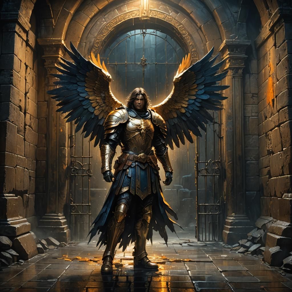 St. Michael in Dark Dungeon: Gothic Concept Art