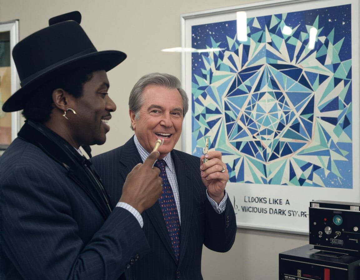 Surreal Occult Scene with Cosmic Coyotes