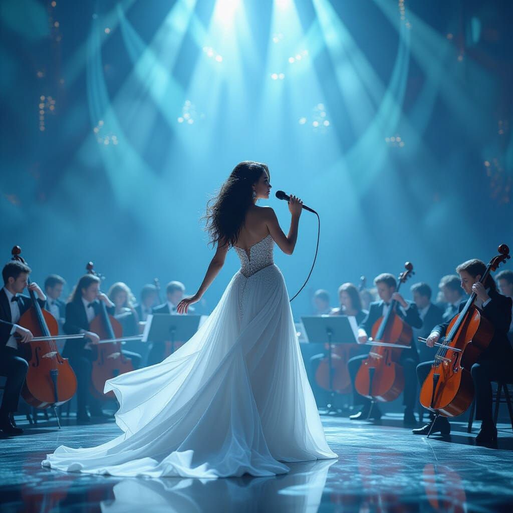 Alicia in Concert: Detailed Matte Painting