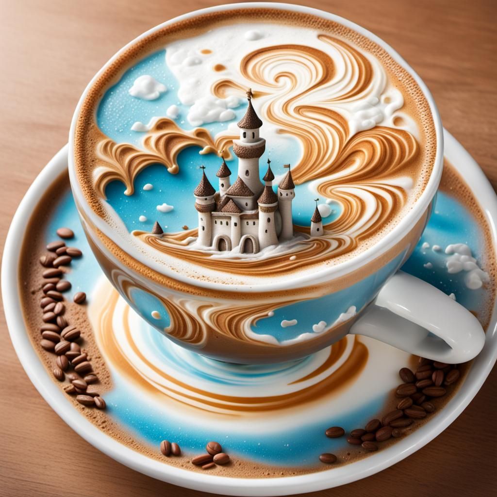 Cappuccino Foam Art: Fantasy Kingdom