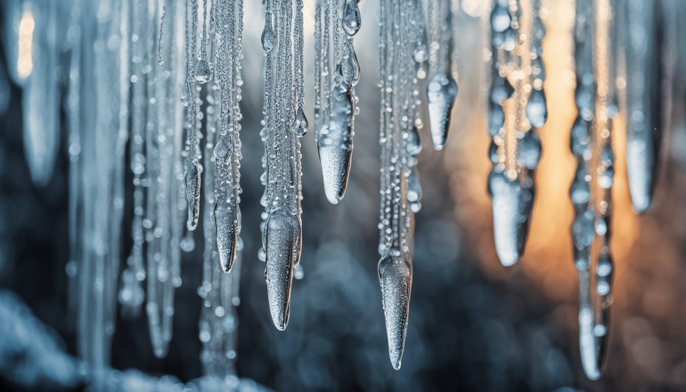 Iced Water Droplets in Hyperrealistic Macro Photography