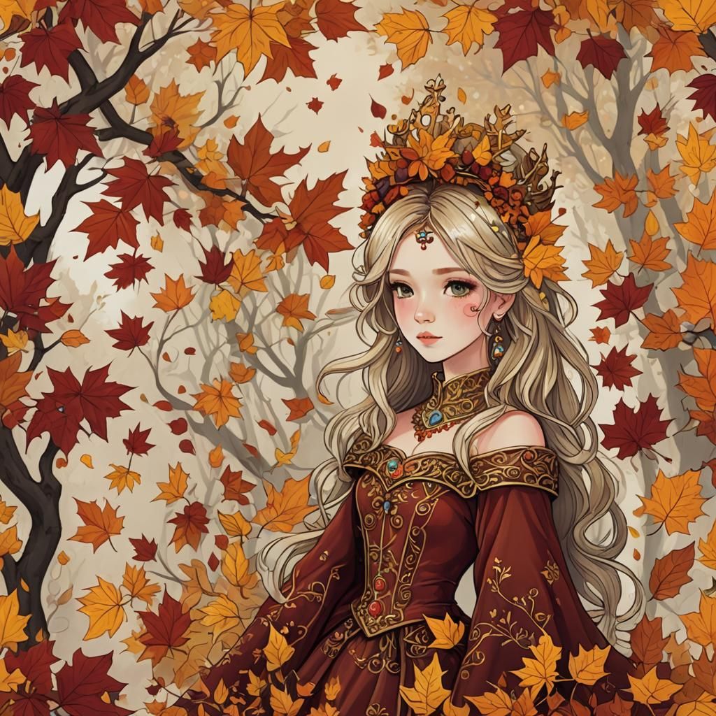 AI Image of an Elegant Autumn Princess