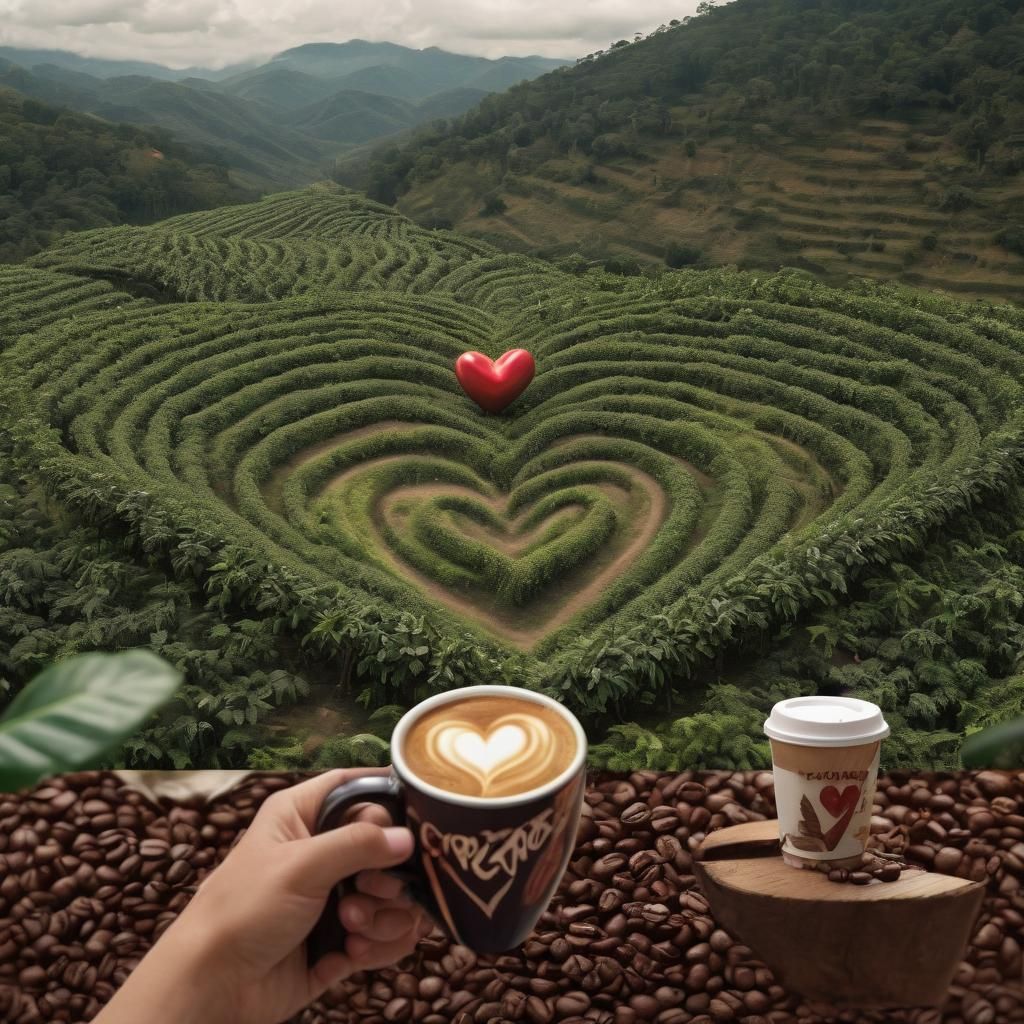 Heart-Shaped Coffee Farm: Cinematic 90s Poster
