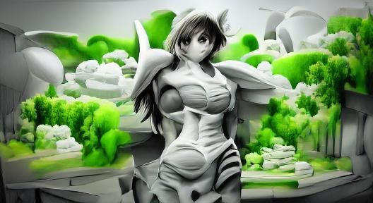 Anime Concept Art with Airbrush Ambient Occlusion
