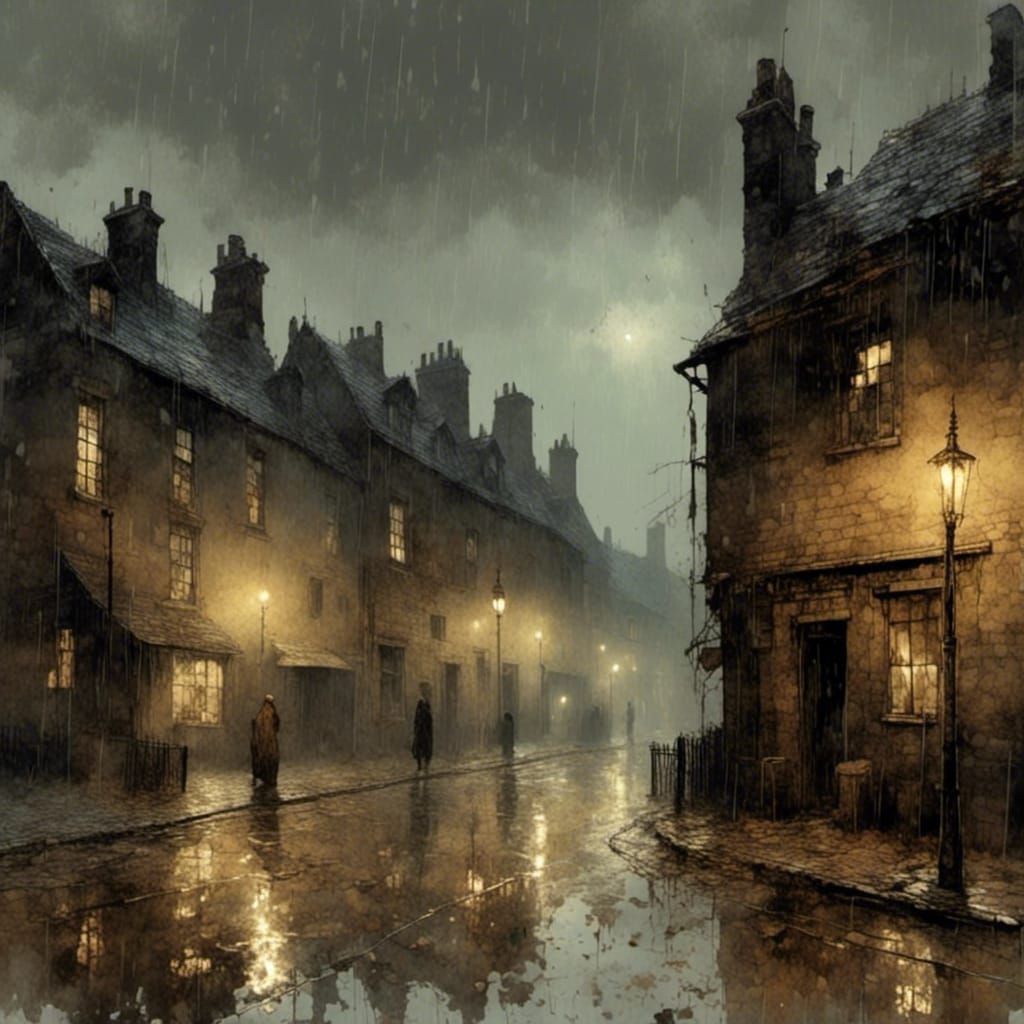 Rainy Evening in Industrial Lancashire