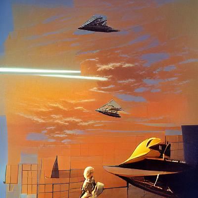 Retro Sci-Fi Cityscape Digital Painting