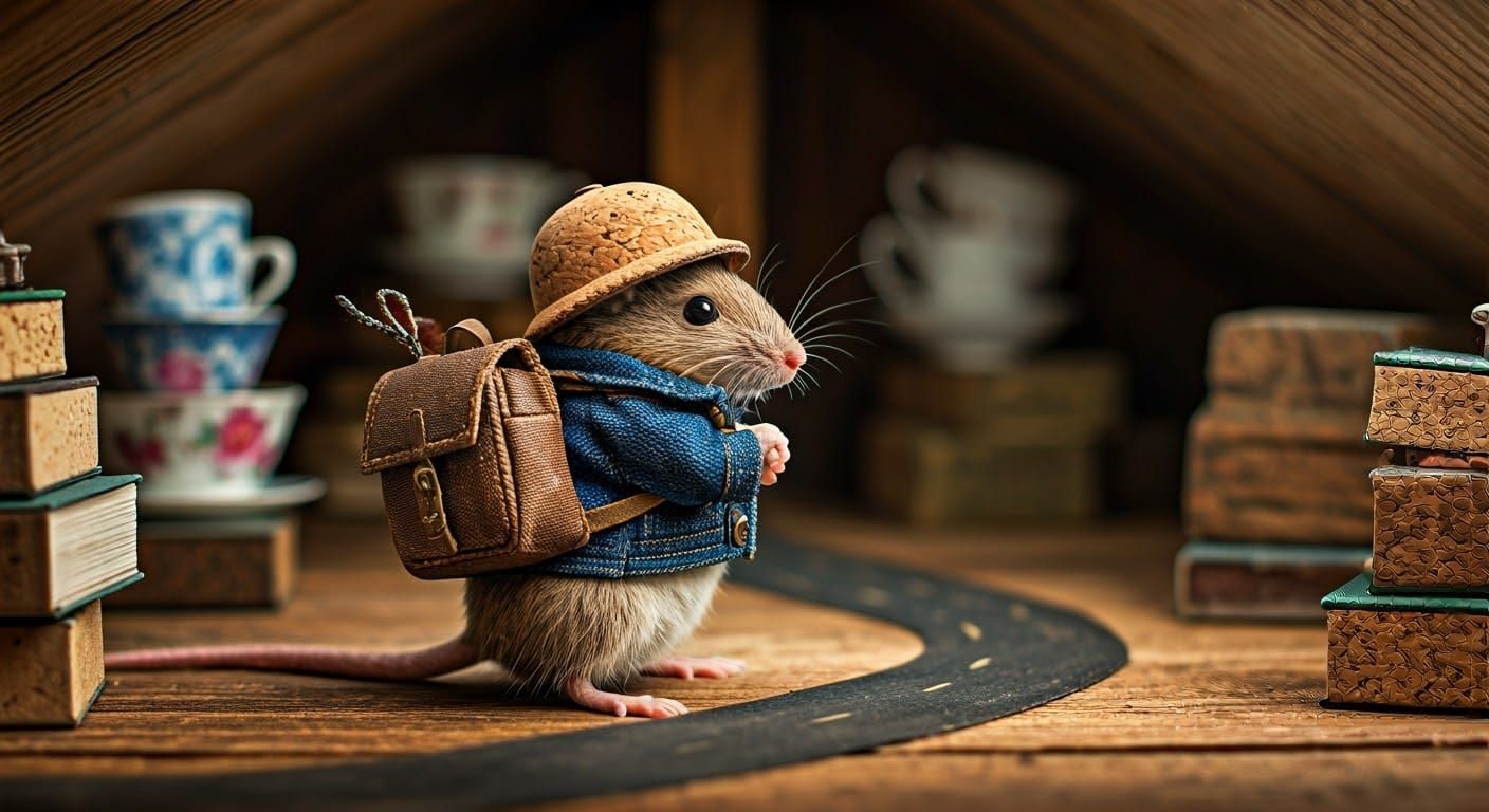 Tiny Adventurer in Whimsical Miniature World