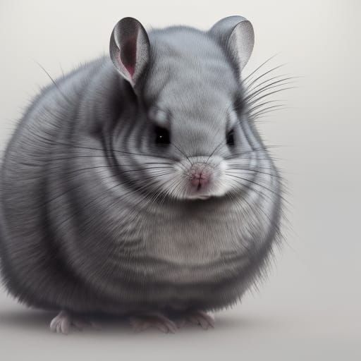 Detailed Matte Painting of Baby Chinchilla in Snow