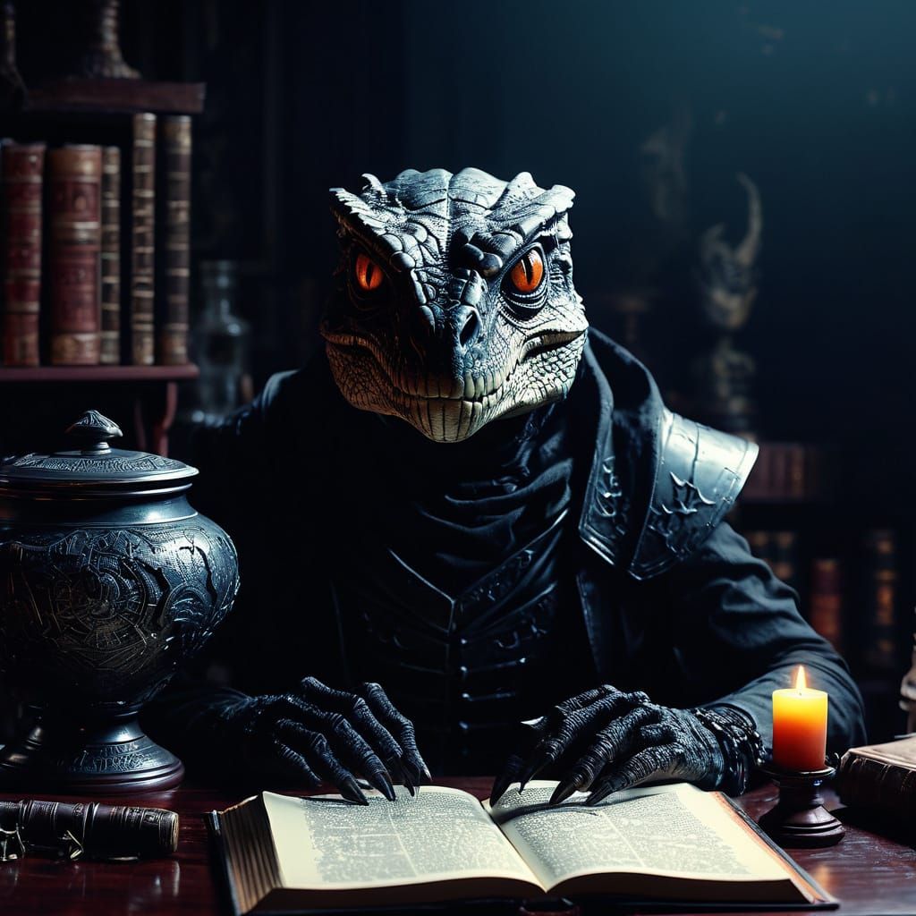 Dark Magic Mistress in Mysterious Study