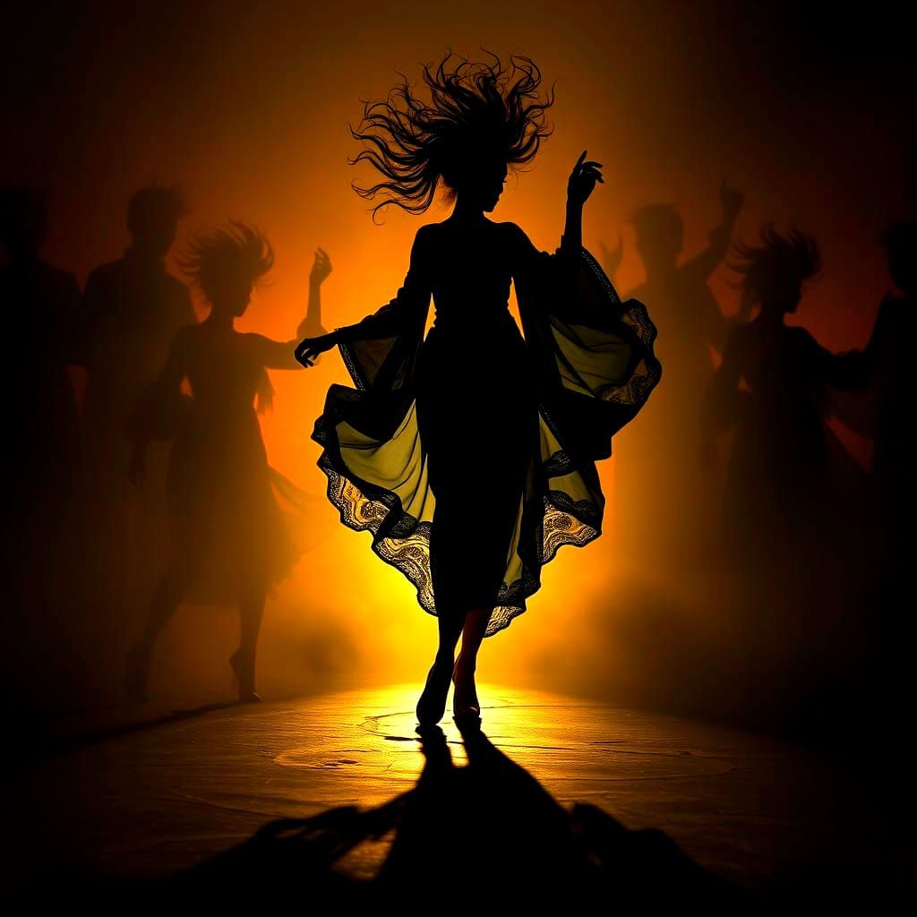 Ethereal Shadows Unleashed in a Dark, Mystical Dance