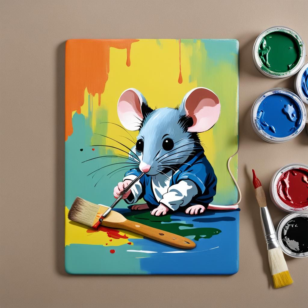 AI Generated Image of a Painter Mouse