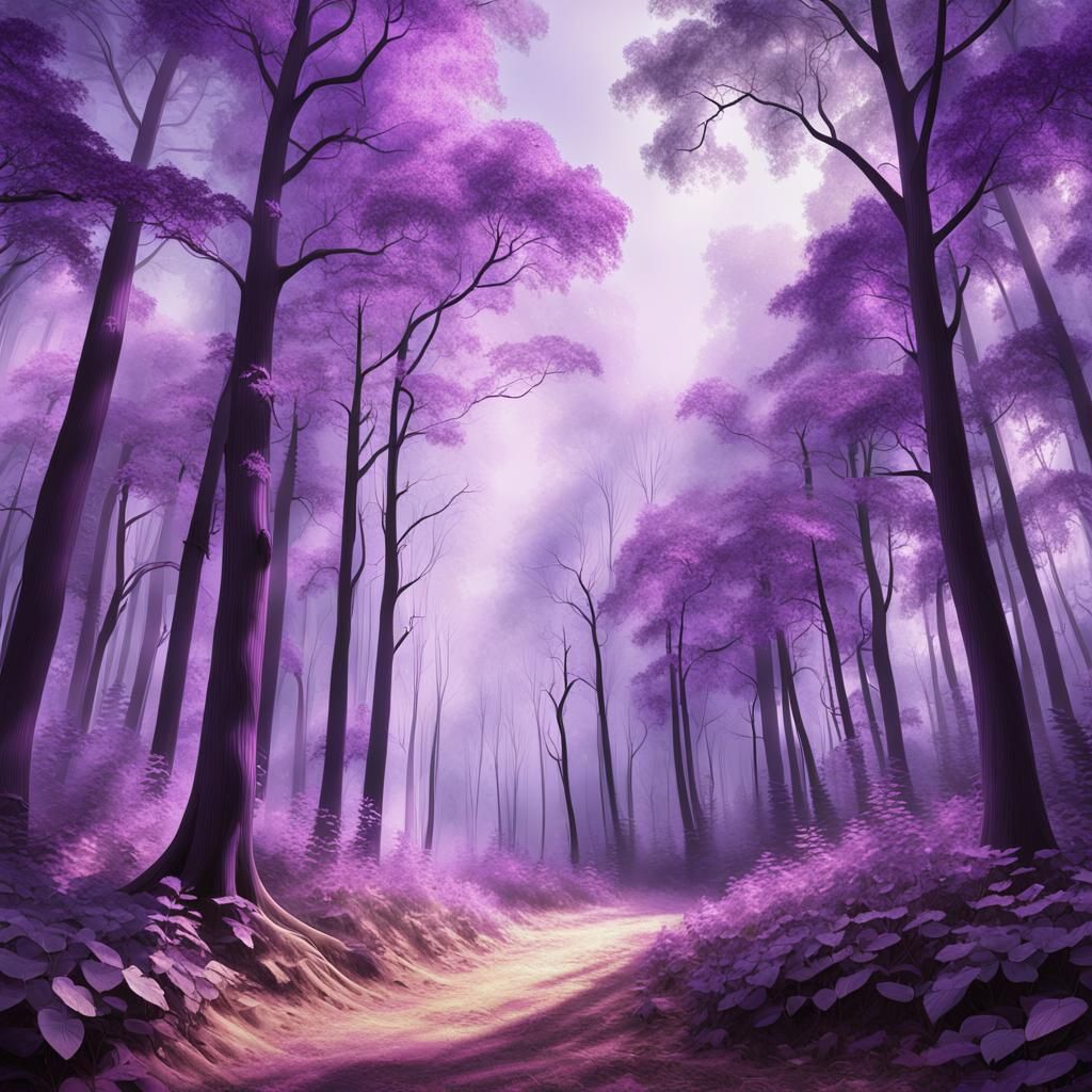 Violet Dreamscape in Digital Art Style