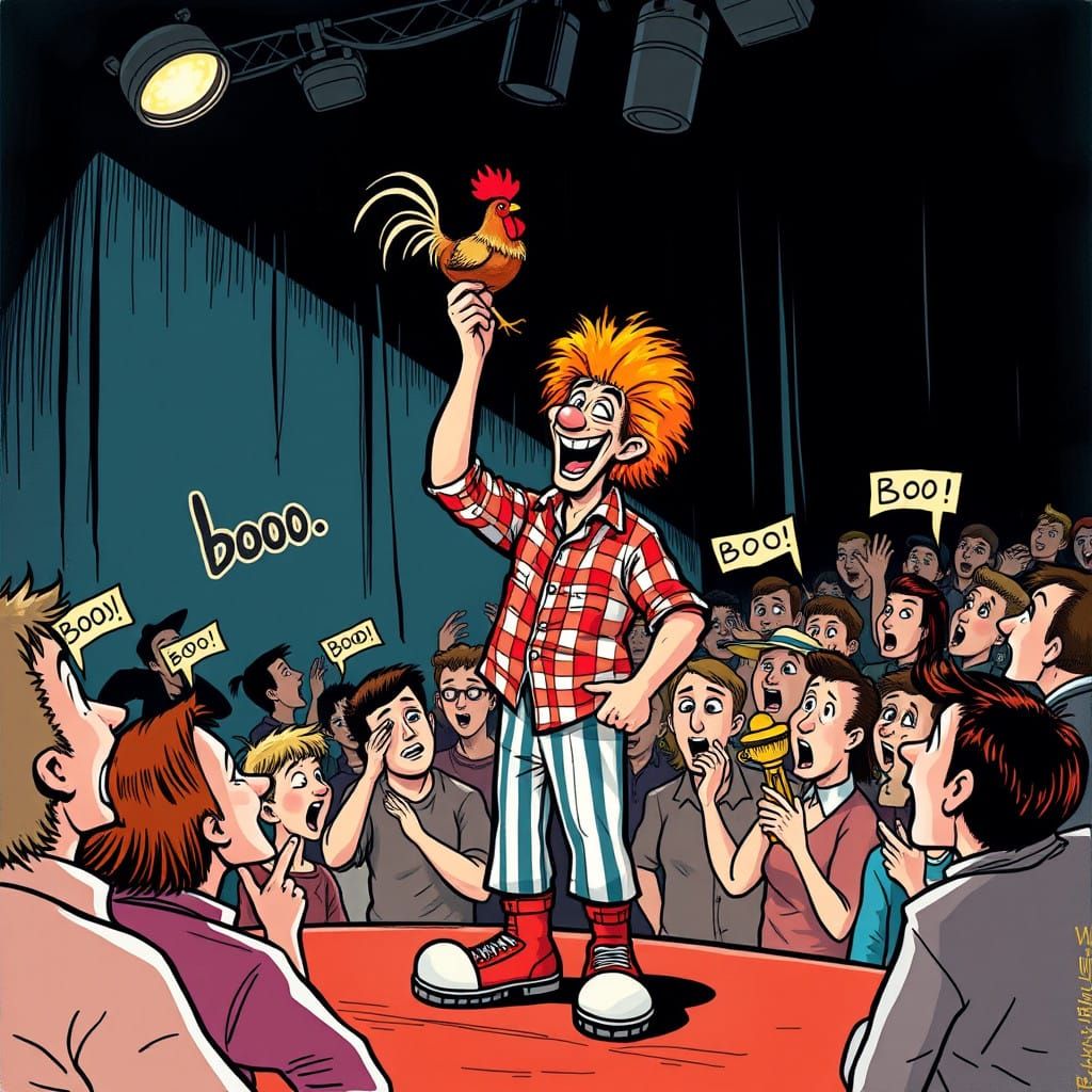 Comedian Stuns Audience with Live Rooster in a Chaos-Filled...