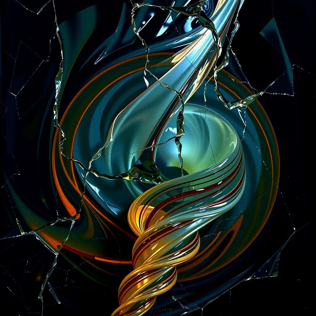 Abstract Swirling Gelato Colors in Bold Stripes