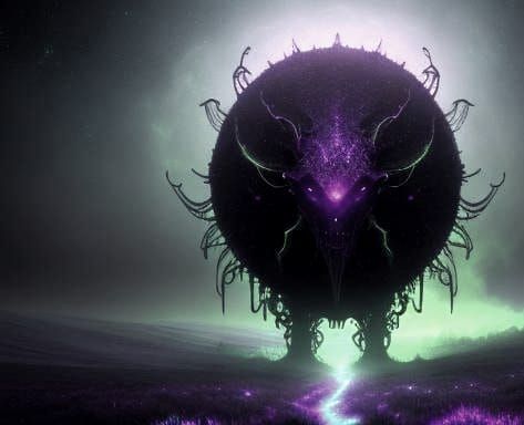 Abstract Bichromatic Purple and Green Design