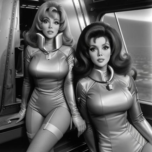 Jane Fonda and Raquel Welch as Gemini Astronauts
