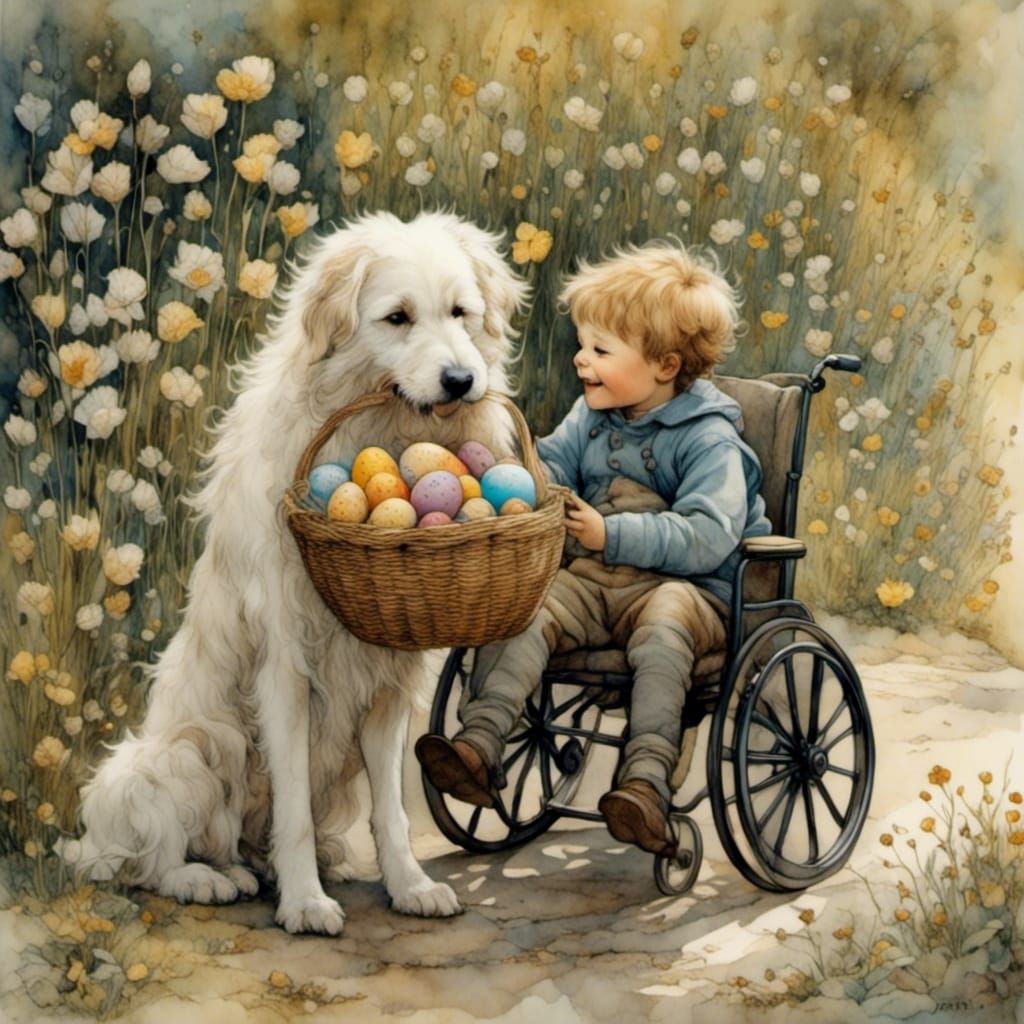 Dog Delivers Easter Eggs to Toddler