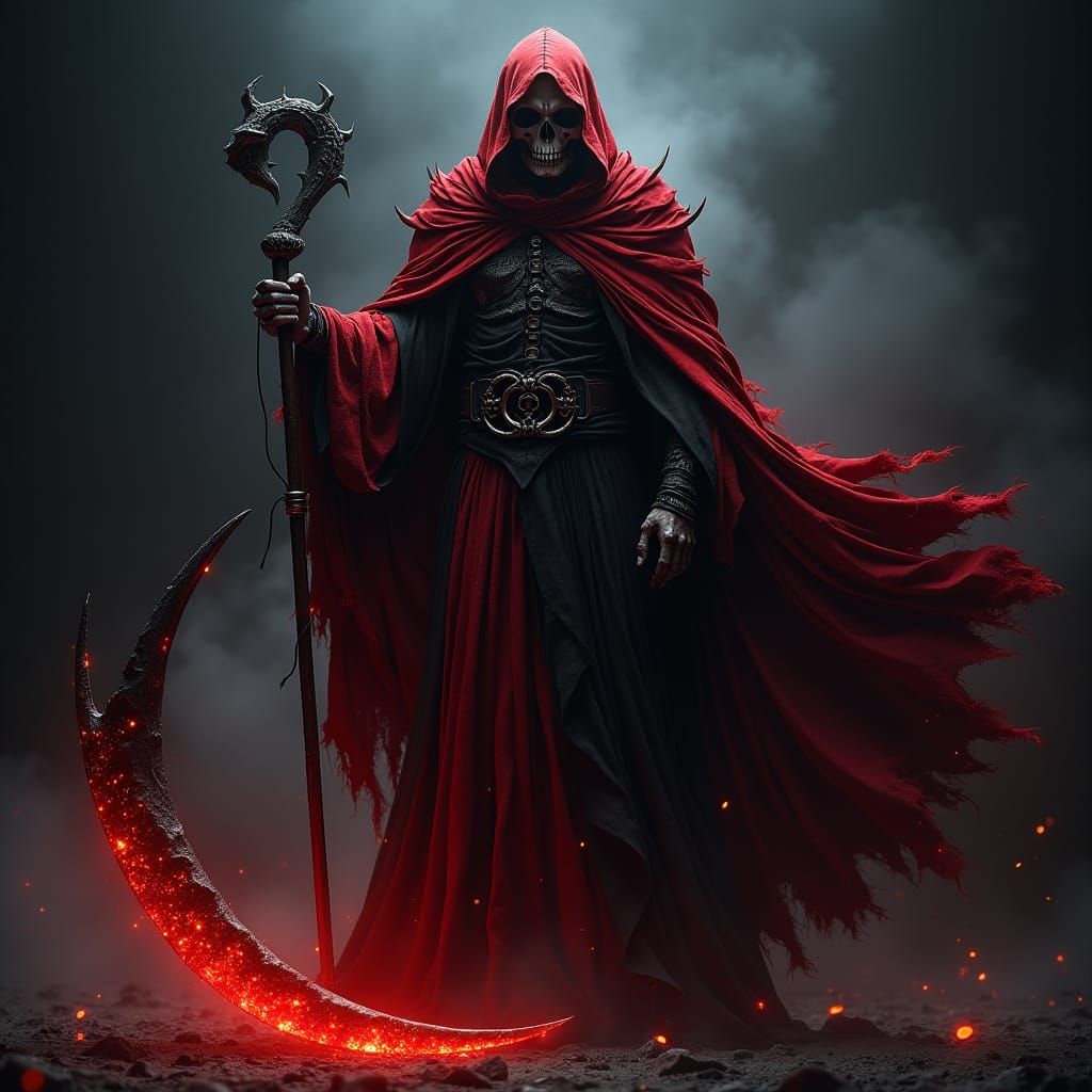 Majestic Grim Reaper with Glowing Scythe