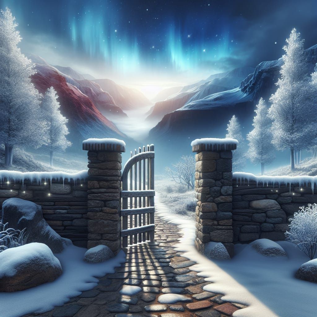 Winter Wonderland in Mystical Kingdom with Soft Luminescence