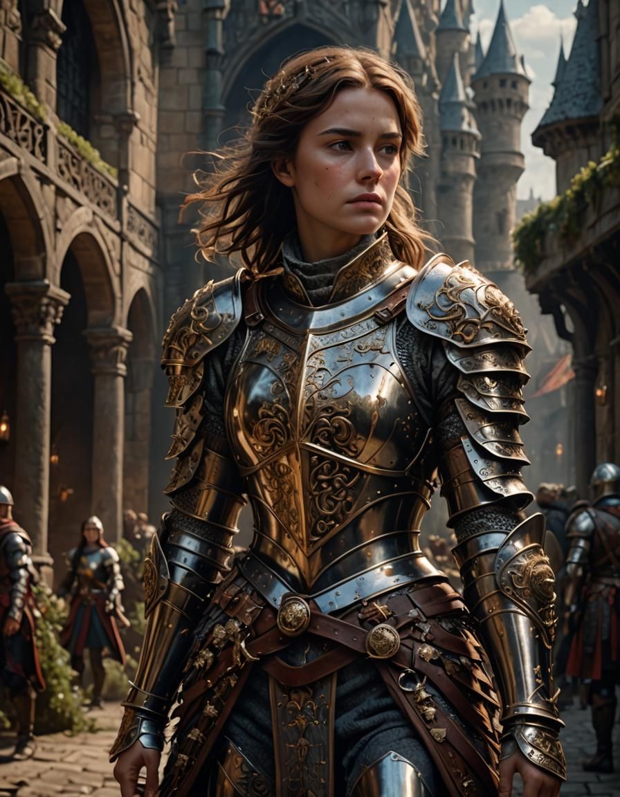 Epic Female Knight in Detailed Digital Painting