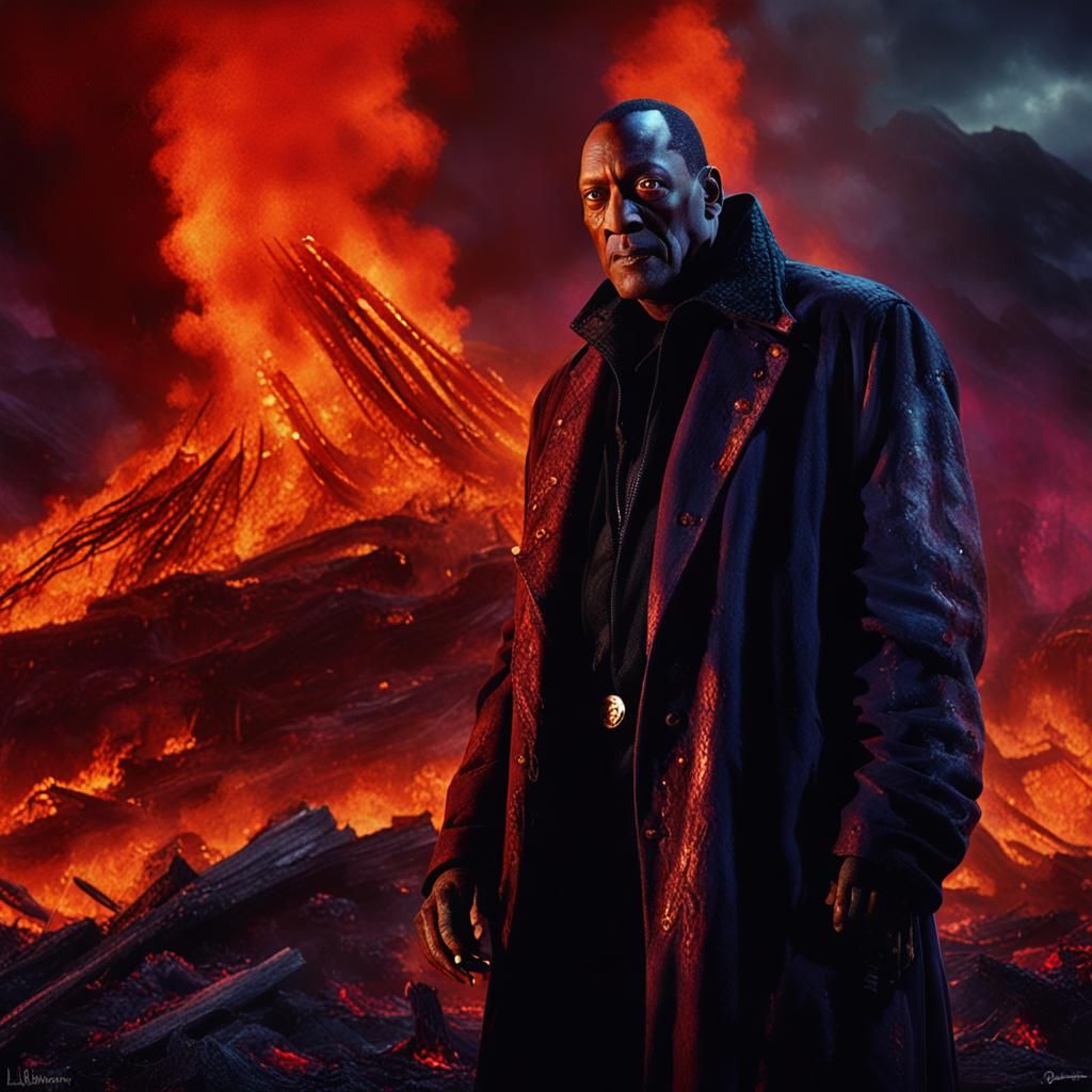 Candyman in Hellish Landscape: Dark Fantasy Art