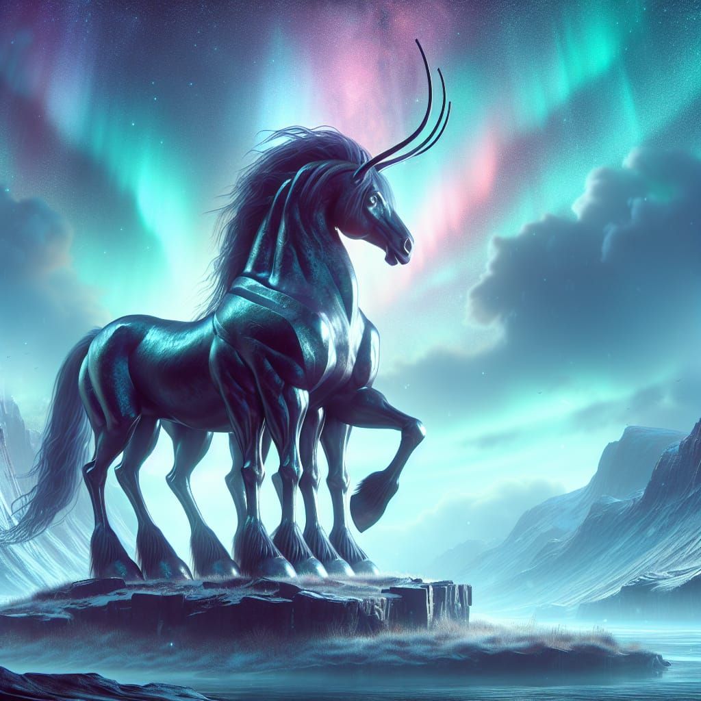 Mystical Eight-Legged Stallion Embodies Norse Mythology