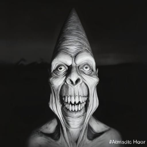 Cosmic Horror Figure Emerges from Dark Landscape