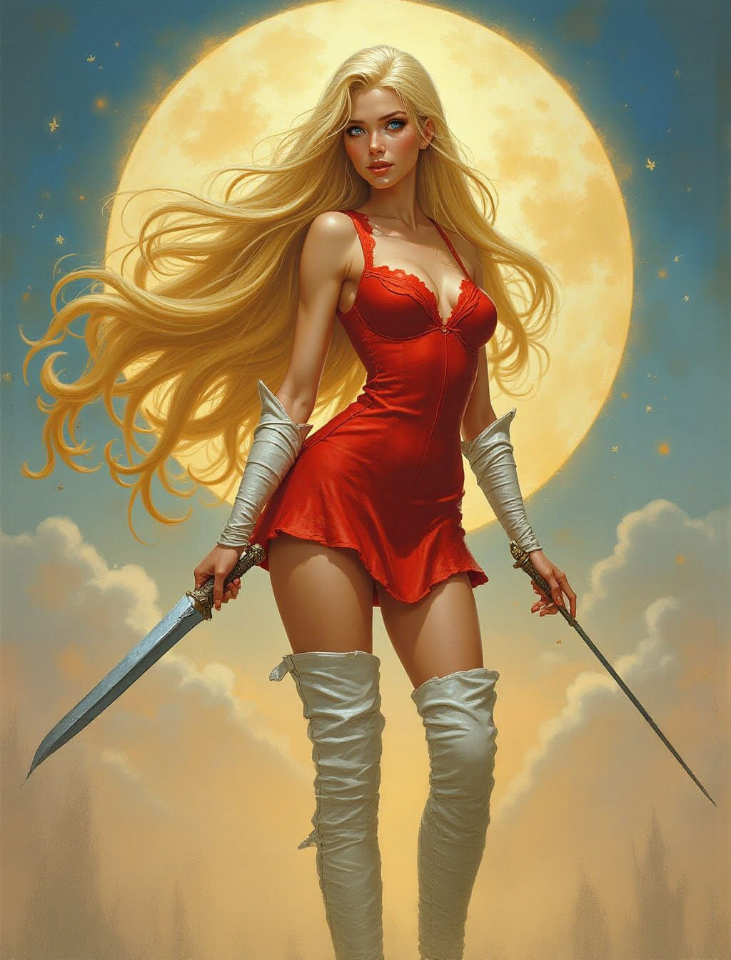 Paladin of Sune in Vibrant Mystical Style