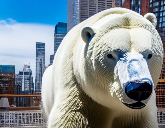 Crystal Polar Bear Sculpture: Refraction of Light