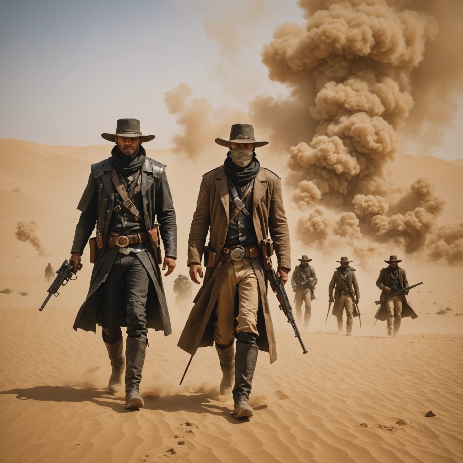 Daring Outlaws Ride Through Blinding Sandstorms