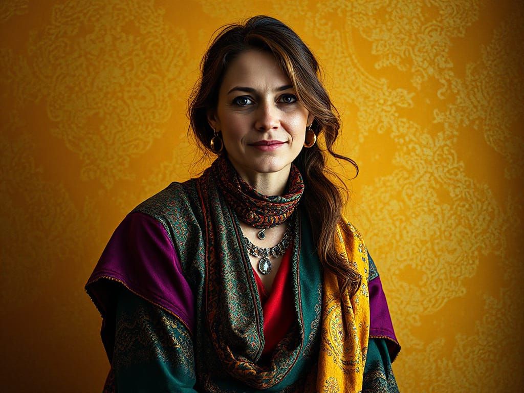 Vibrant Portrait of a Woman in Photography Style