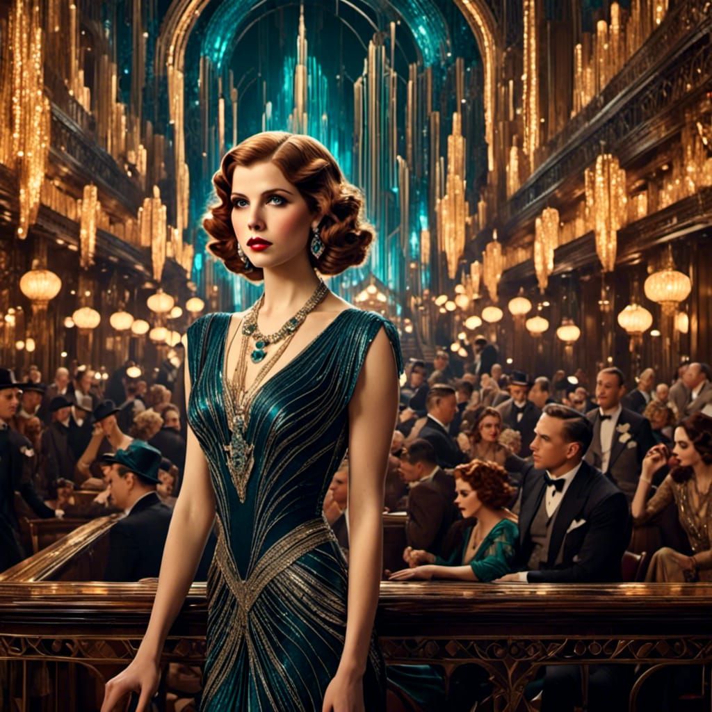 Anna Kendrick in 1920s Art Deco Pin-Up Style