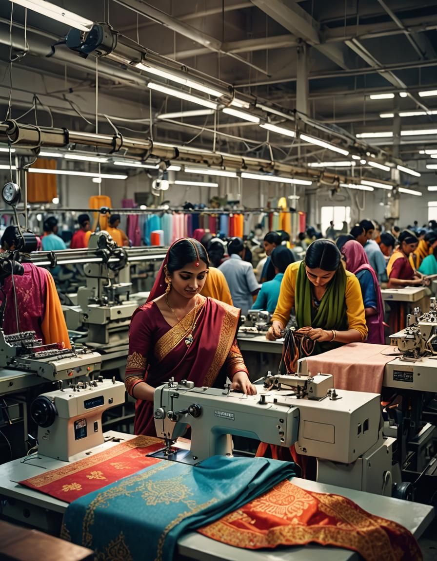 Indian Garment Production: Colorful Apparel Manufacturing