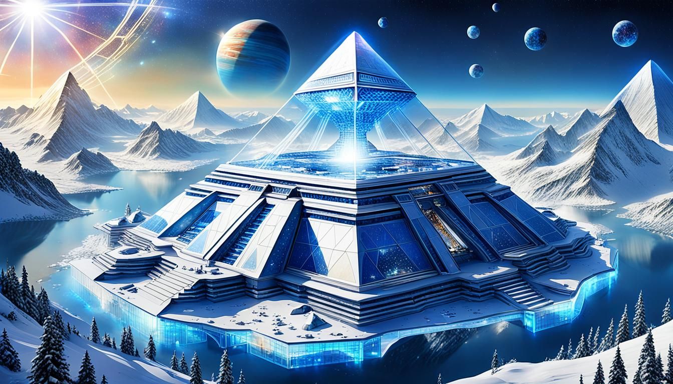 Arcturian Mothership over Atlantis Coast: Cinematic Still