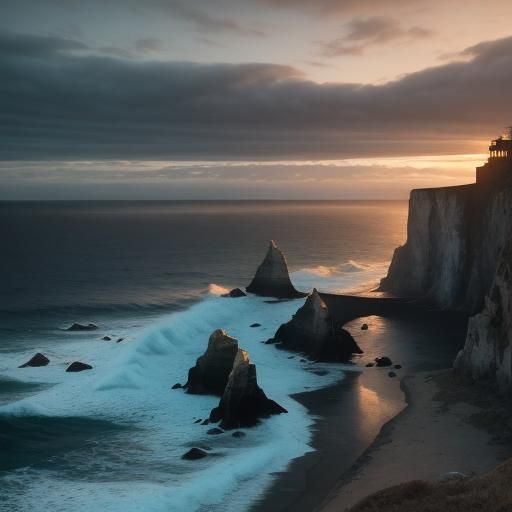 Plague Doctor Dr. Doom on Rocky Coastline