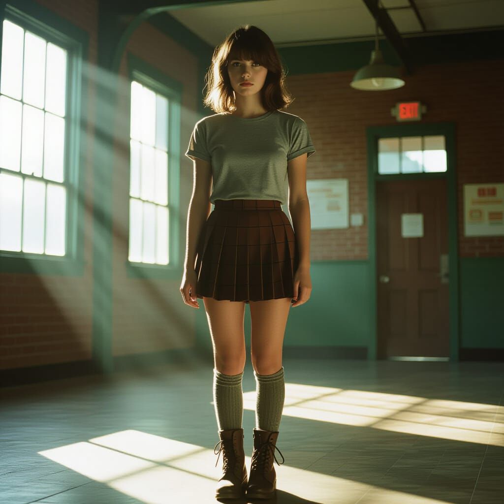 Teenage Girl in Film Still with Cinematic Lighting