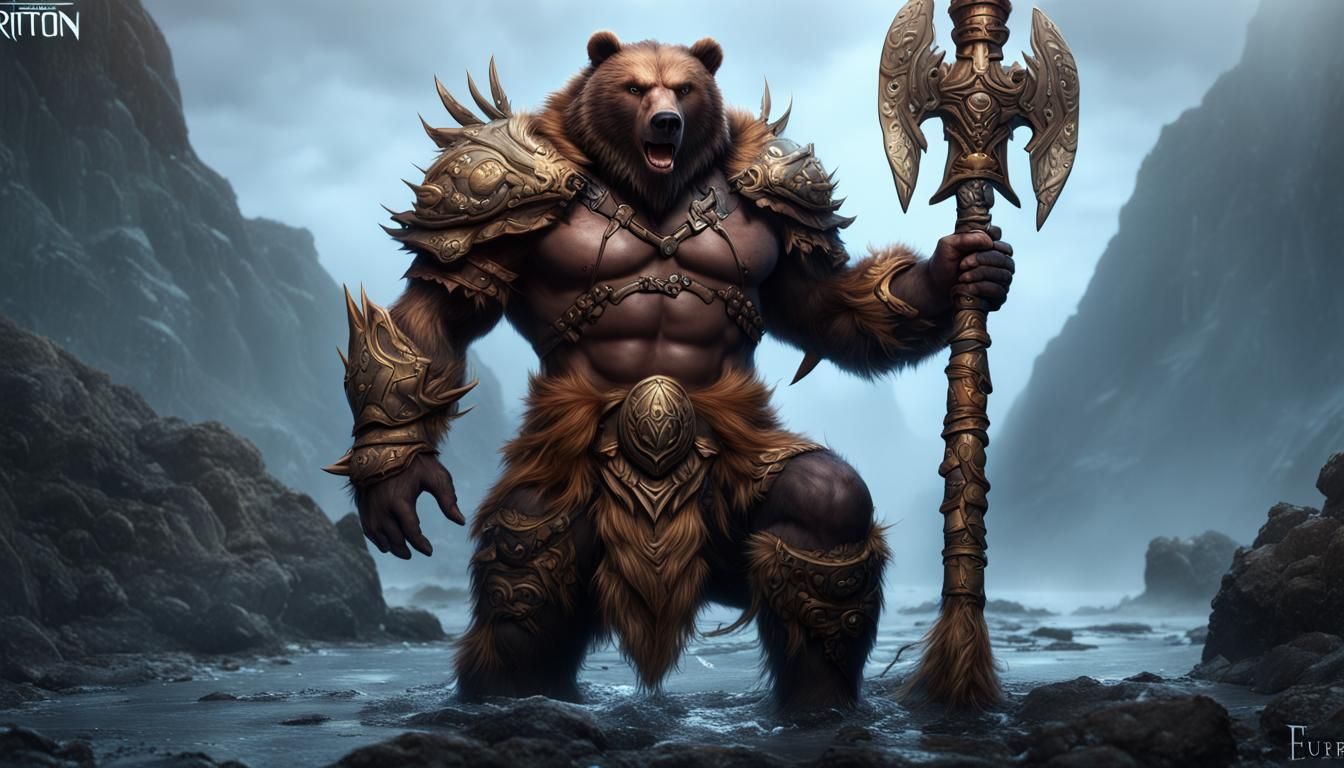 Triton Barbarian: Detailed Fantasy Art