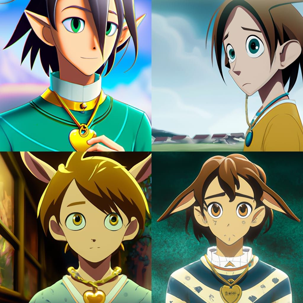 Anthropomorphic Goat Boy in Ghibli Anime Style