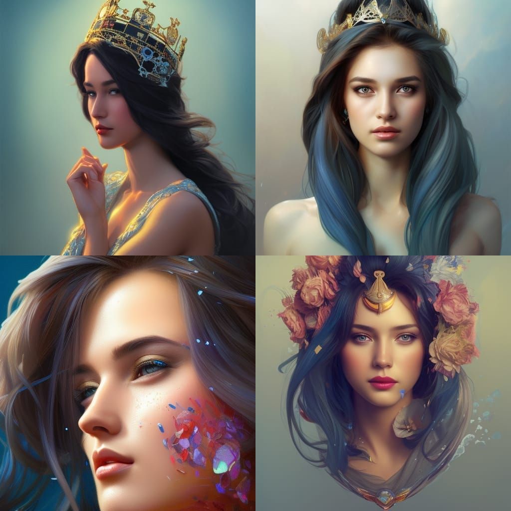Miss World Portrait in Hyperdetailed Art Style