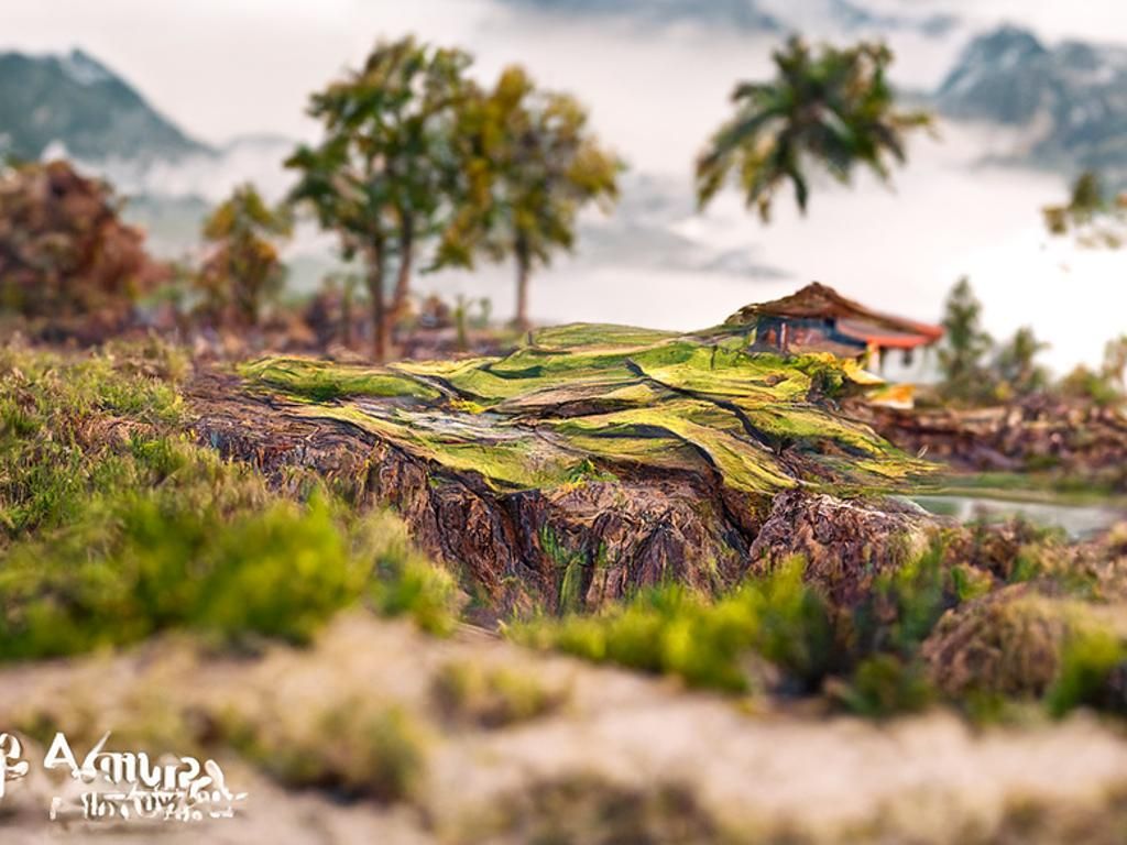 Sumatraism Landscape Vista: Detailed 3D Render