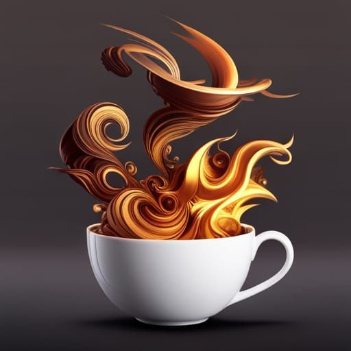 Detailed Coffee Cup Matte Painting in 8K