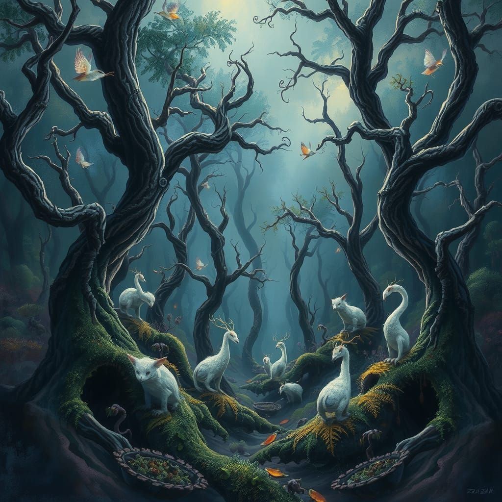 Fantasy Forest in Impressionistic Style