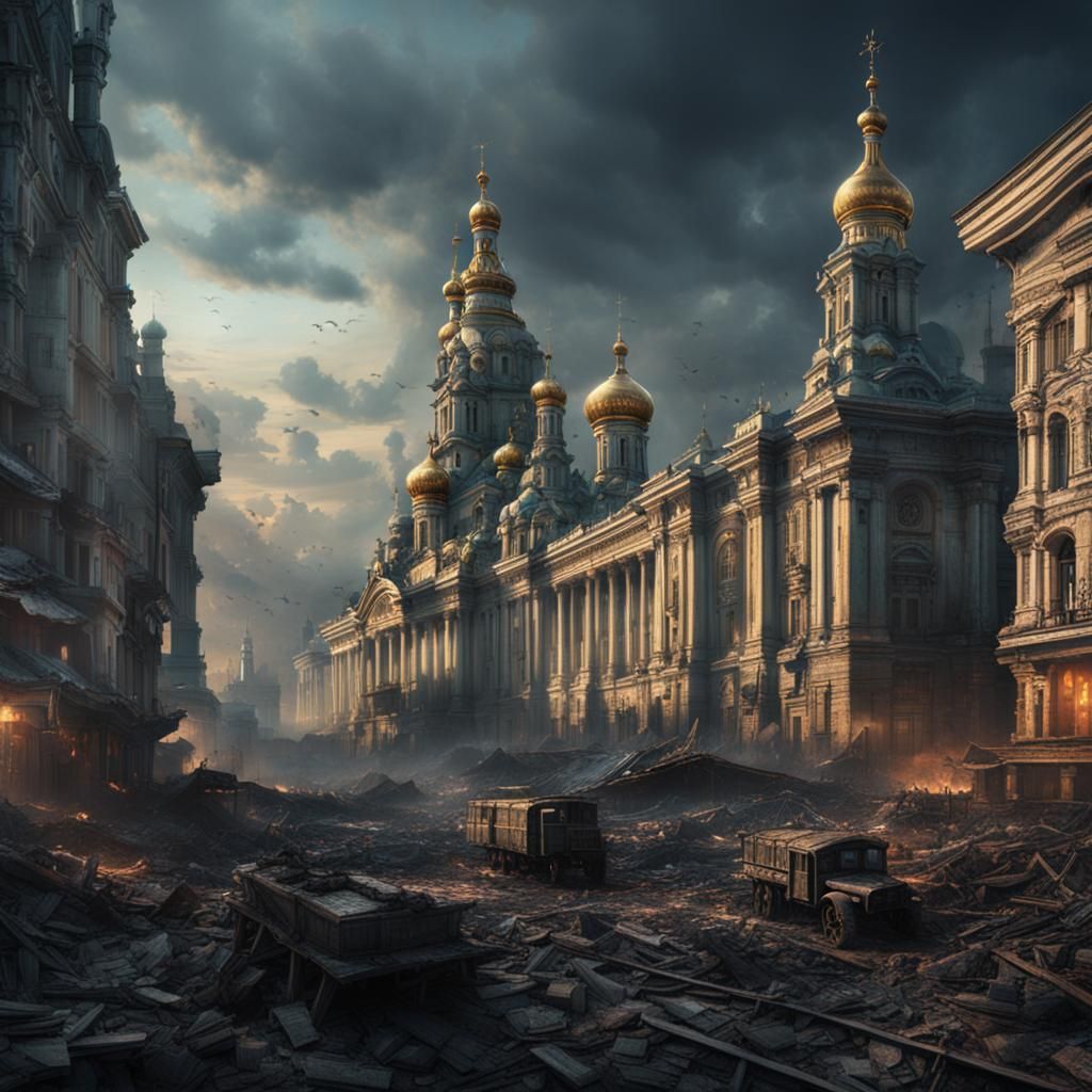 Kyiv Aftermath: Digital Matte Painting of War's End