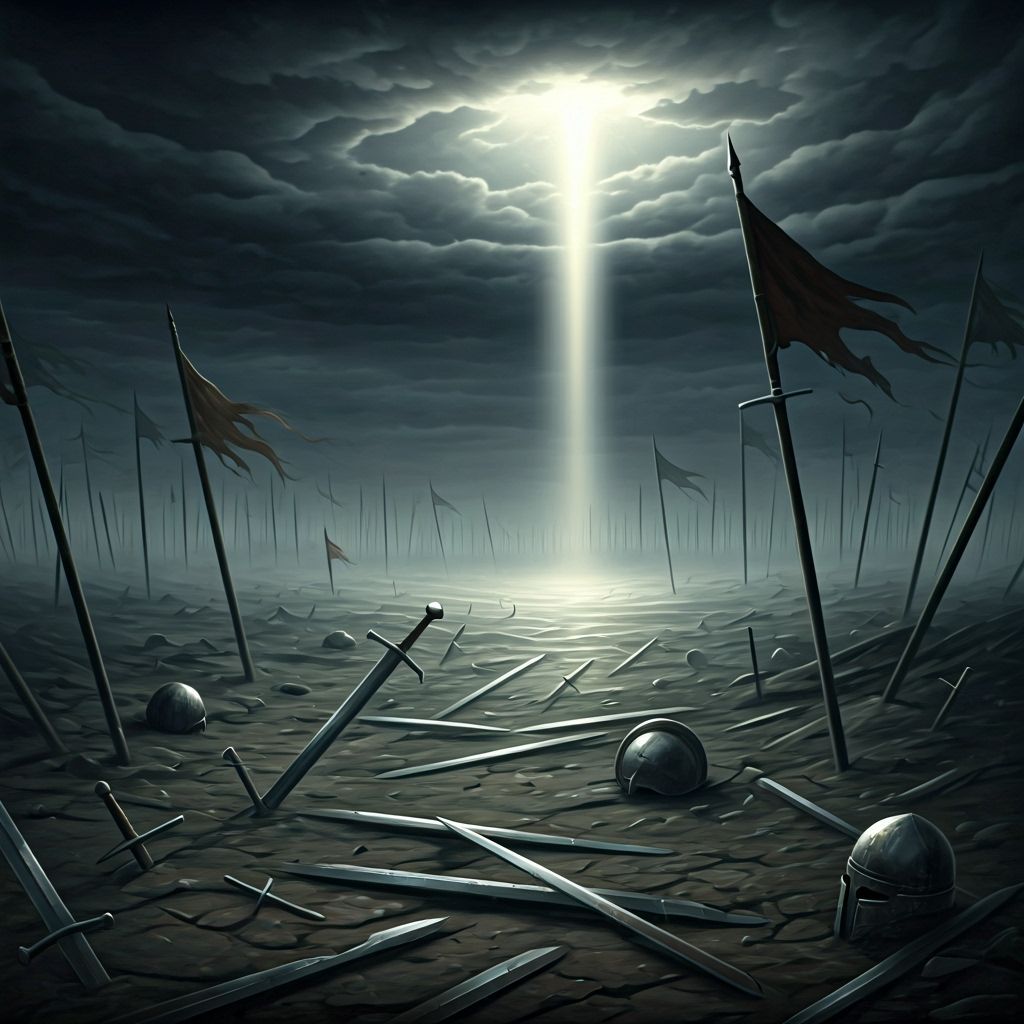 Desolate Battlefield after War in Dystopian Style