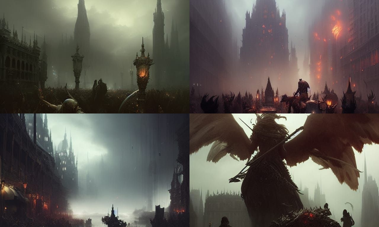 Epic Dark Fantasy World Digital Matte Painting