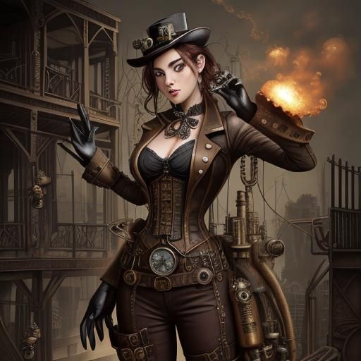 Intricate Steampunk Engine Design