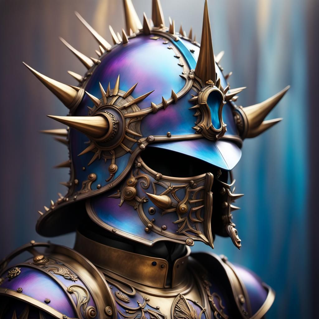 Intricate Pickelhaube Helmet in High-Fantasy Style