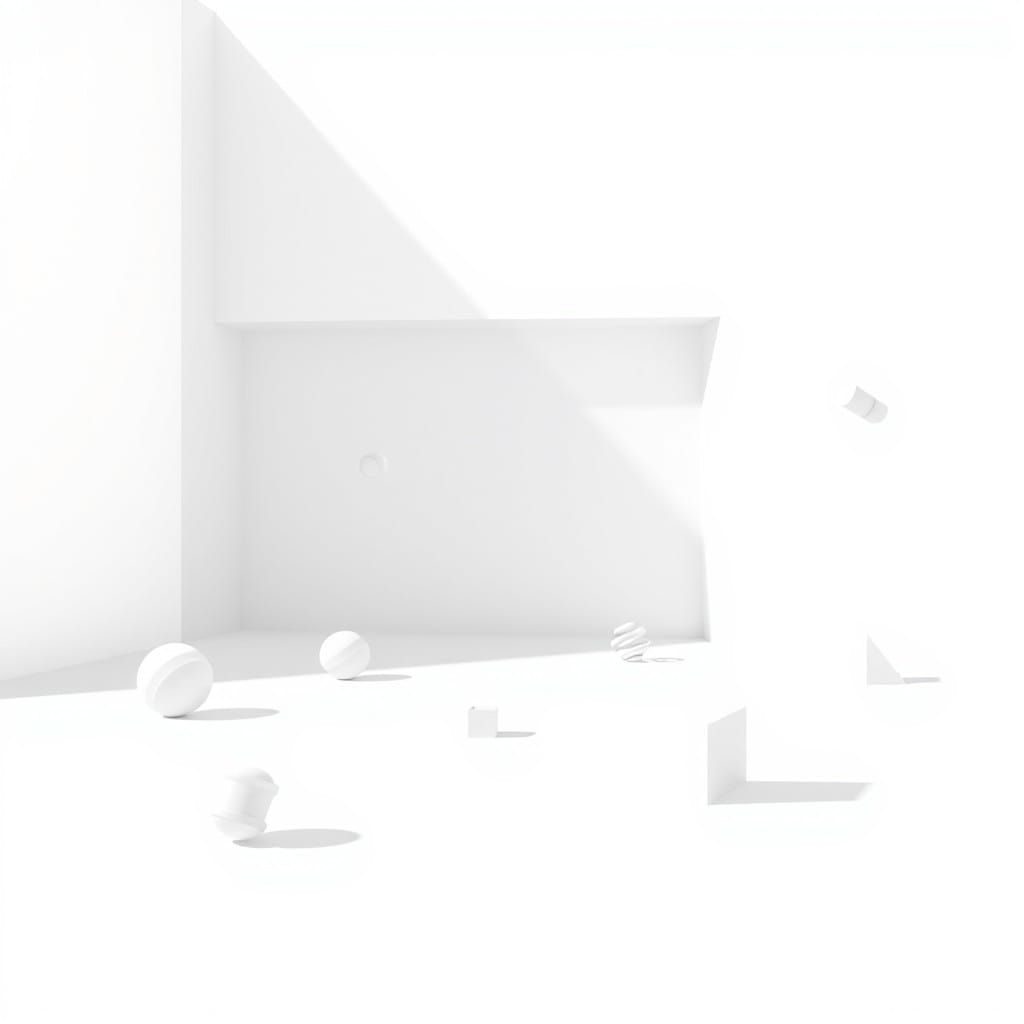 Geometric Shapes Cast Shadows in Endless Void