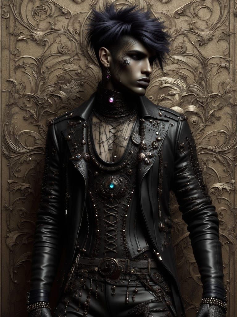 Renaissance Oil Painting of a Metalhead African Man